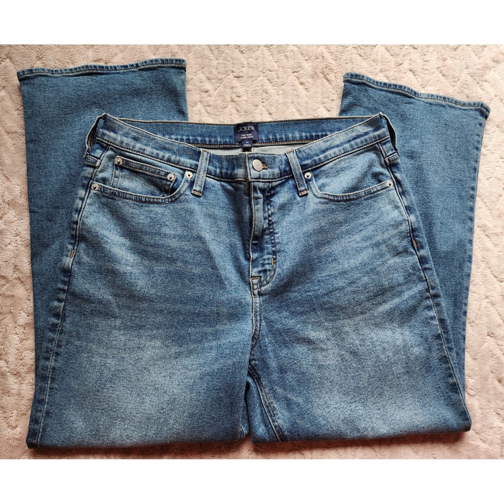 J.Crew Womens Mid-Rise Flare Crop Jeans Blue Denim Size 31